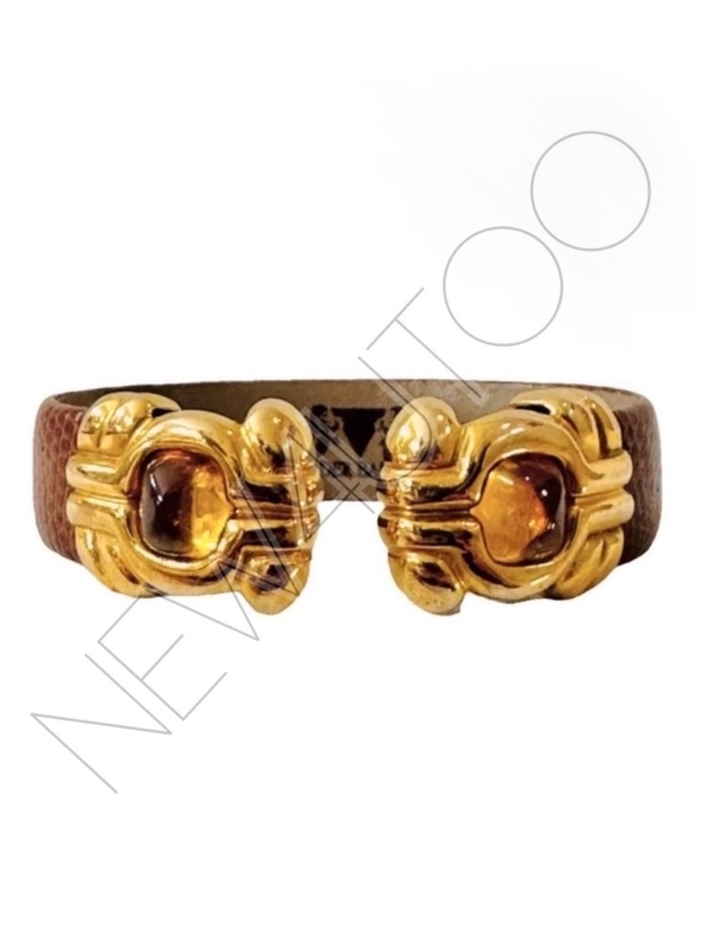 VAN DER BAUWEDE GENEVE Vintage Lizard Embossed Leather Band